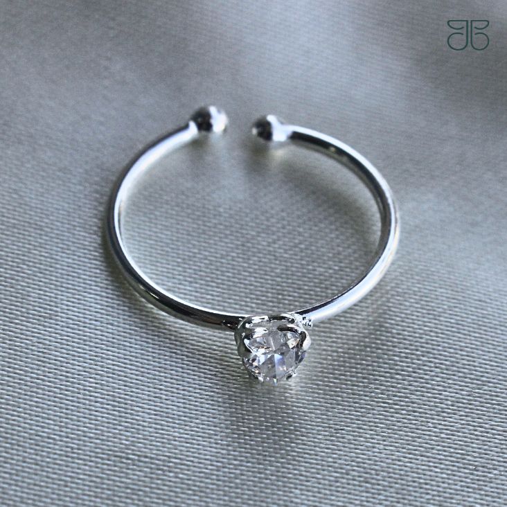 ANEL CORAÇÃO ZIRCONIA REGULAVEL