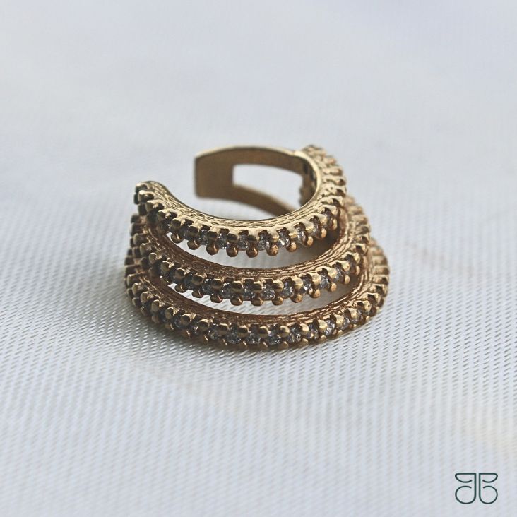 PIERCING FAKE 3 FILETES CIRCULO ZIRCONIA