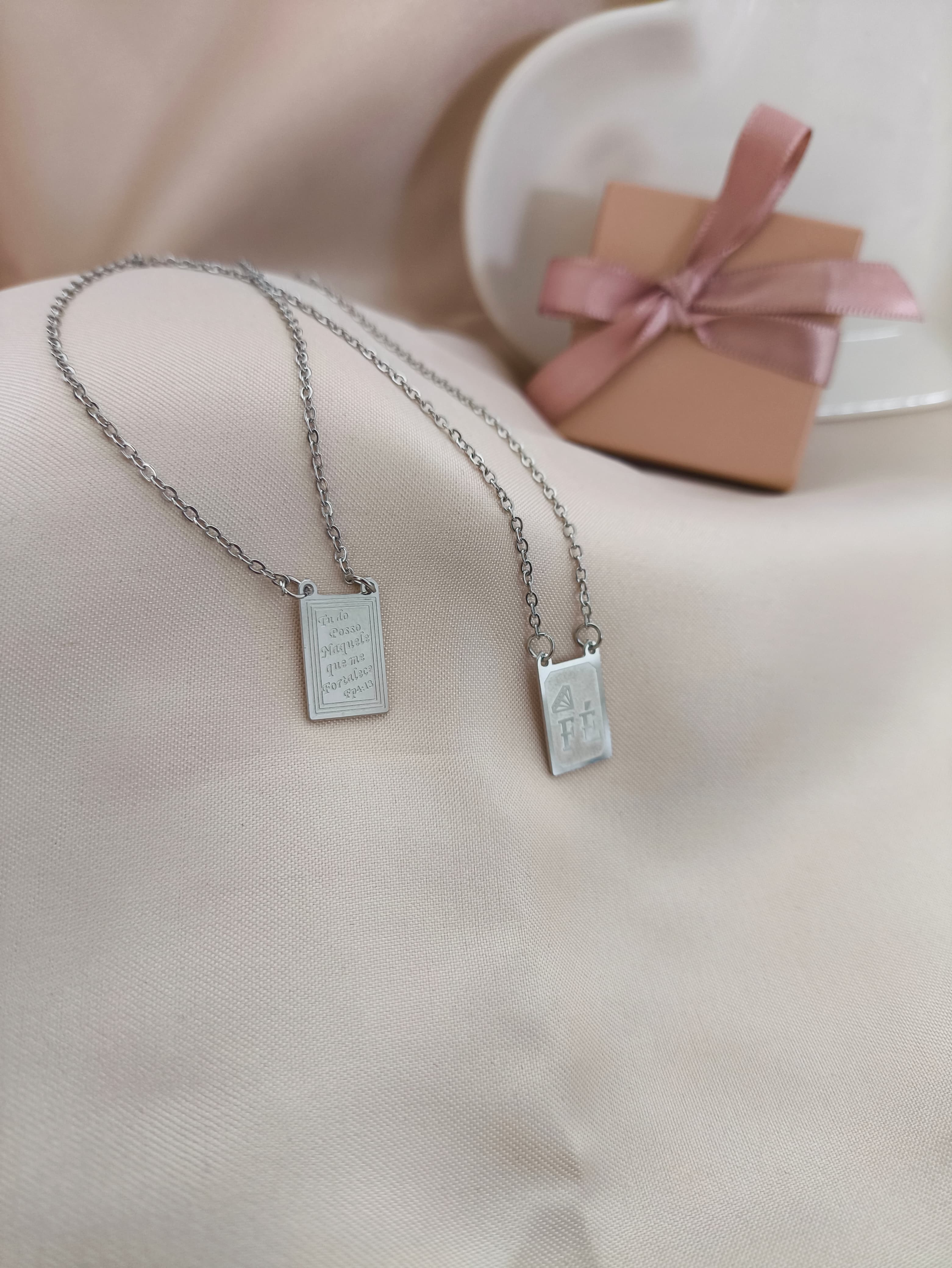 ESCAPULARIO FE E FRASE ELO PORTUGUES AÇO