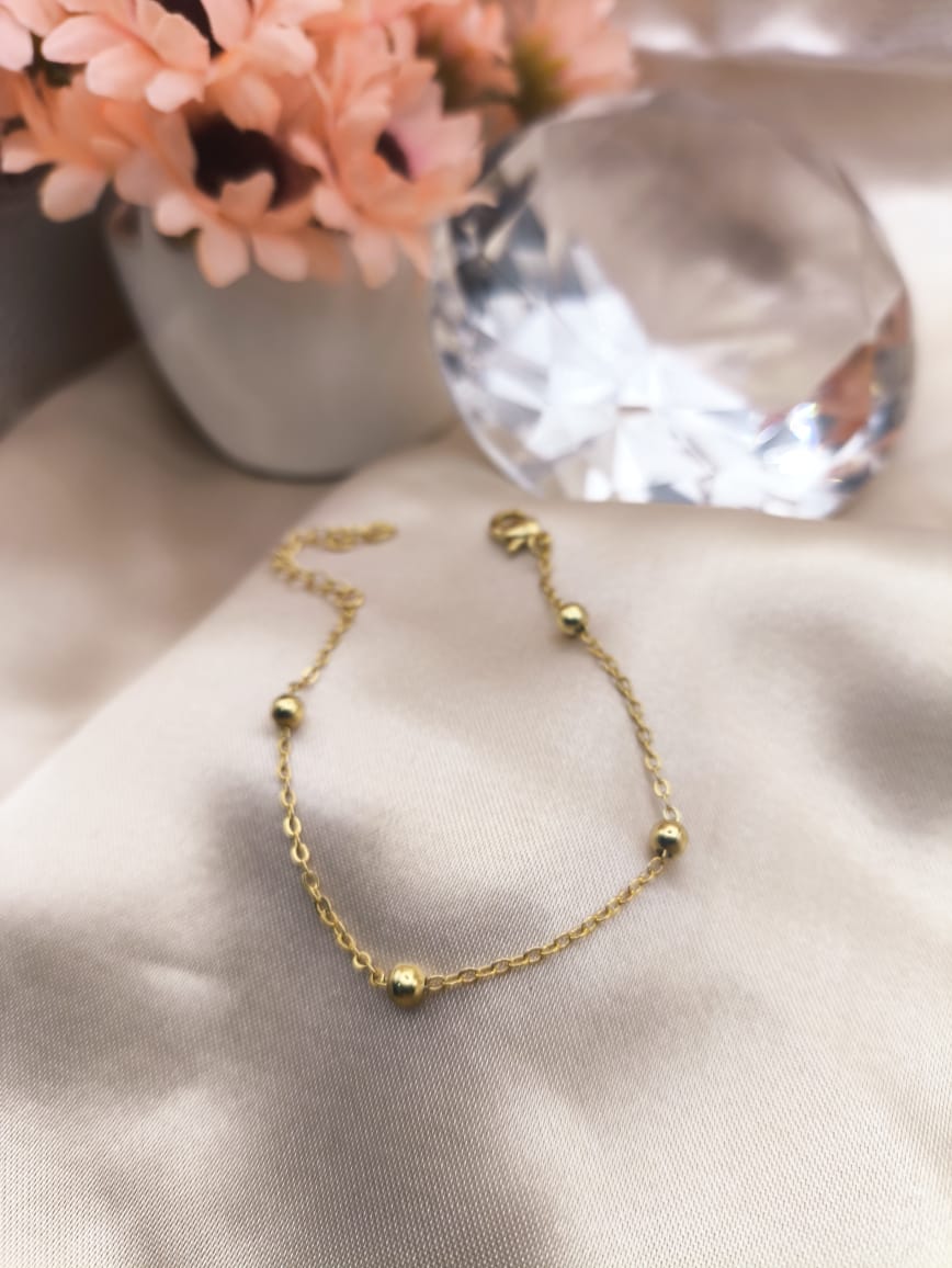 PULSEIRA ELO PORTUGUES COM ESFERAS LISAS