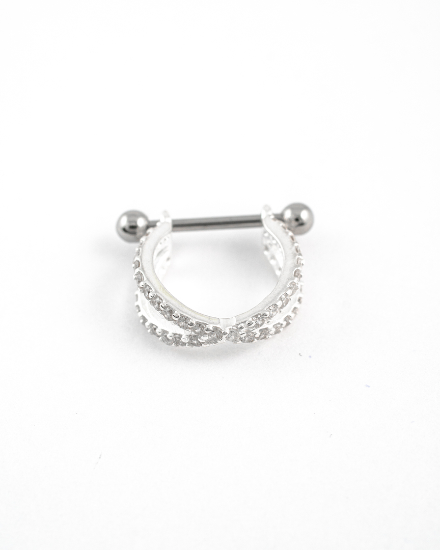 PIERCING CONCH CRUZADO CRAVEJADO