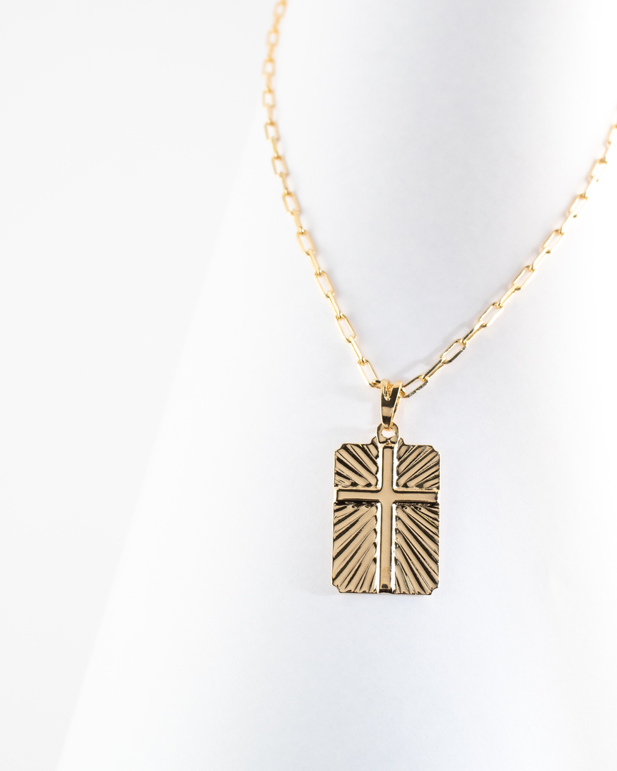 COLAR CORRENTE CARTIER CRUCIFIXO PLACA