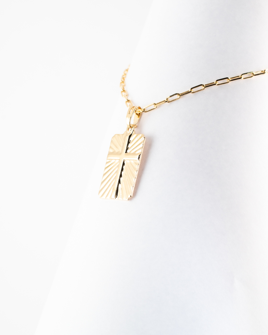 COLAR CORRENTE CARTIER CRUCIFIXO PLACA
