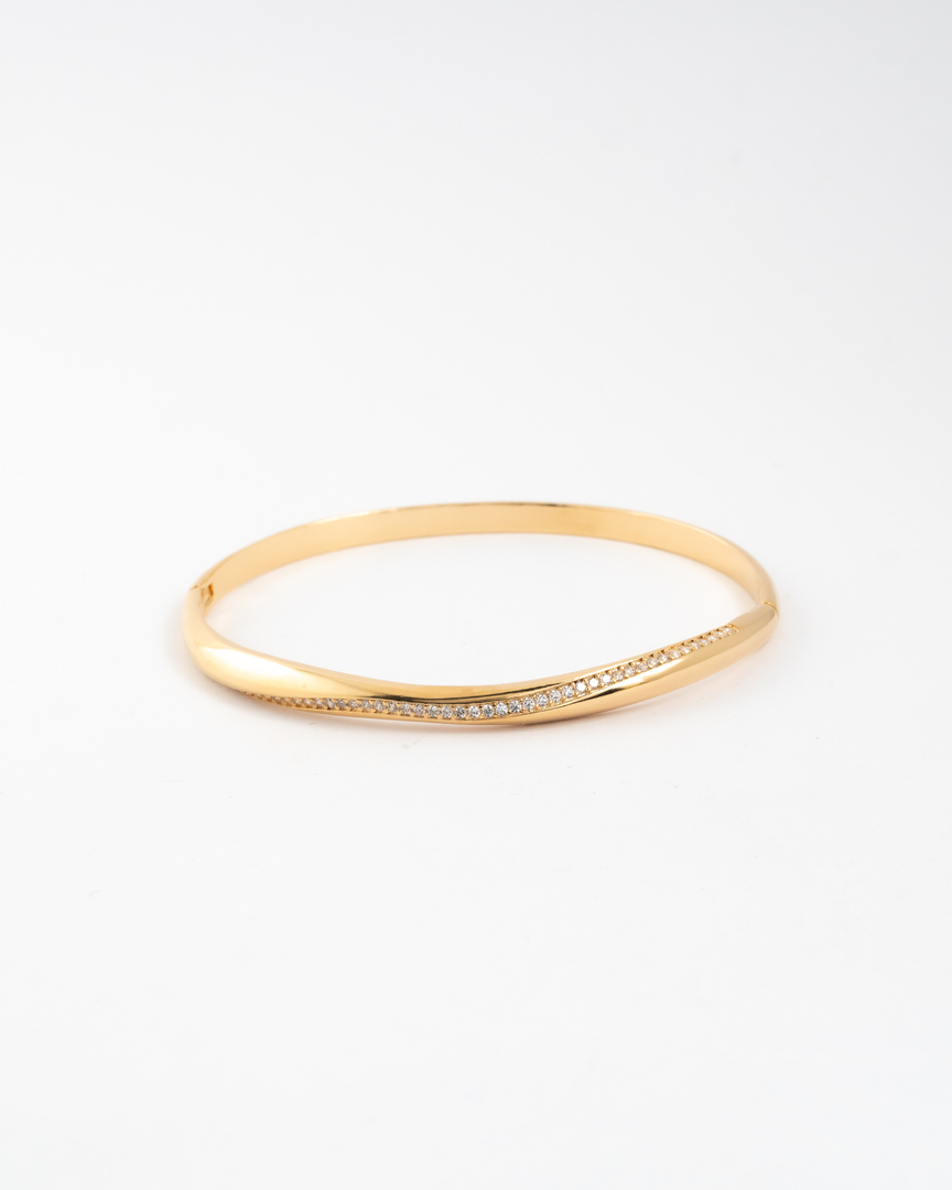 BRACELETE FIO ONDULADO E CRAVEJADO