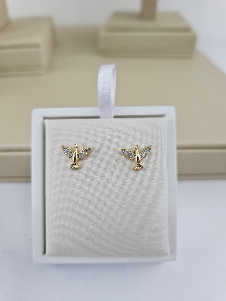 CONJUNTO ESPIRITO SANTO CRAVEJADO ELO SINGAPURA GARGANTILHA E BRINCO