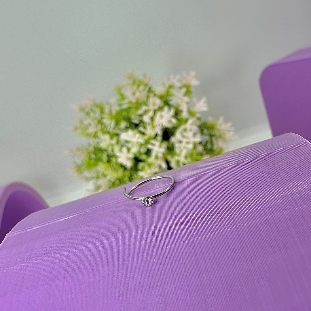 PIERCING FURO ARGOLA COM PONTO DE LUZ (NARIZ) AÇO PCP1543