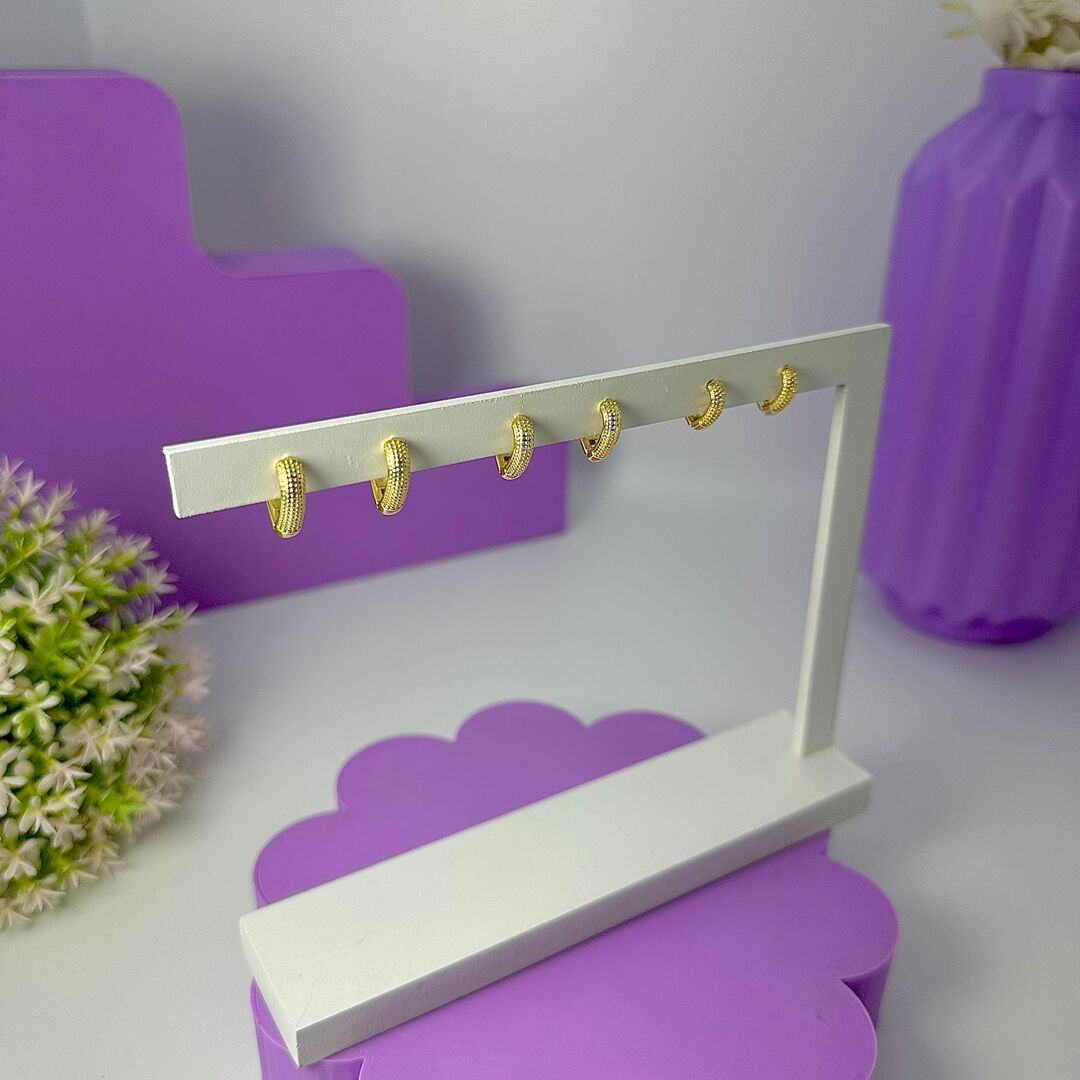 TRIO ARGOLAS OVAIS PONTILHADAS BO1563 TRIO ARGOLAS OVAIS PONTILHADAS BO1563