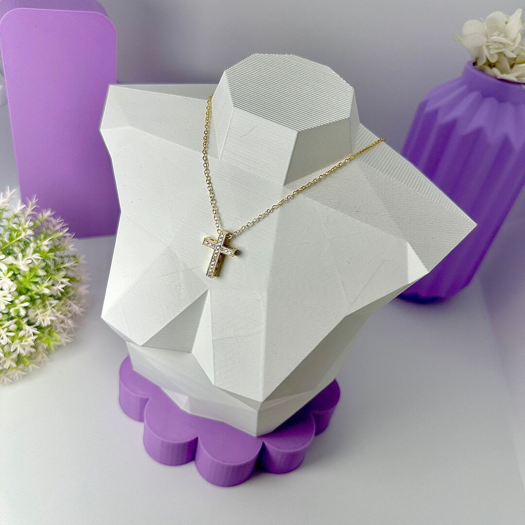 COLAR CORRENTE CRUCIFIXO CRAVEJADO CO1572