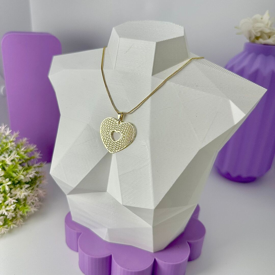 COLAR CORAÇÃO EM TEIA CO1575 COLAR CORAÇÃO EM TEIA CO1575