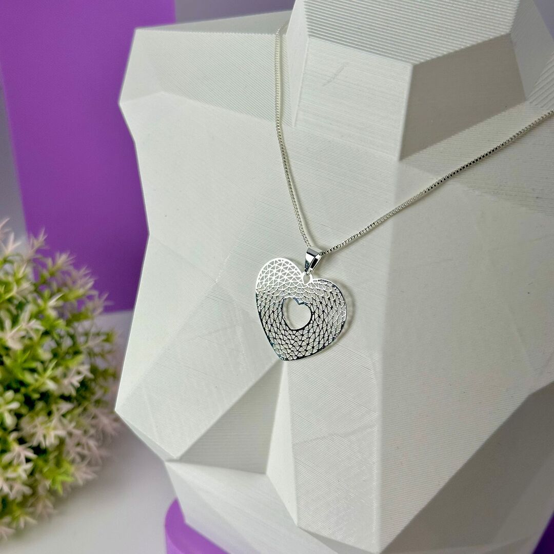 COLAR CORAÇÃO EM TEIA CP1583 COLAR CORAÇÃO EM TEIA CP1583