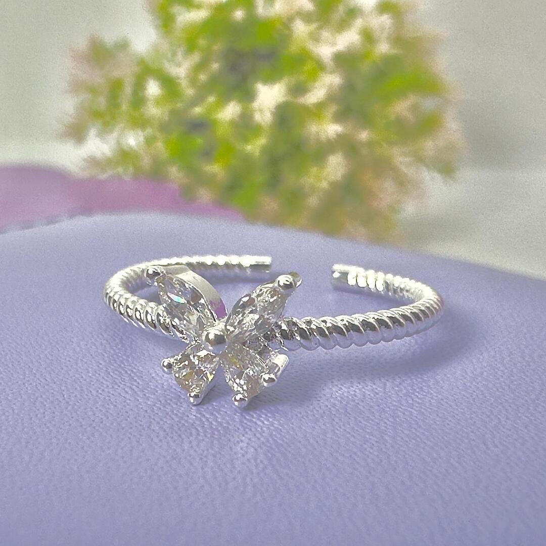 ANEL ENROLADINHO BORBOLETA DE ZIRCÔNIA REGULÁVEL AP1603 ANEL ENROLADINHO BORBOLETA DE ZIRCÔNIA REGULÁVEL AP1603