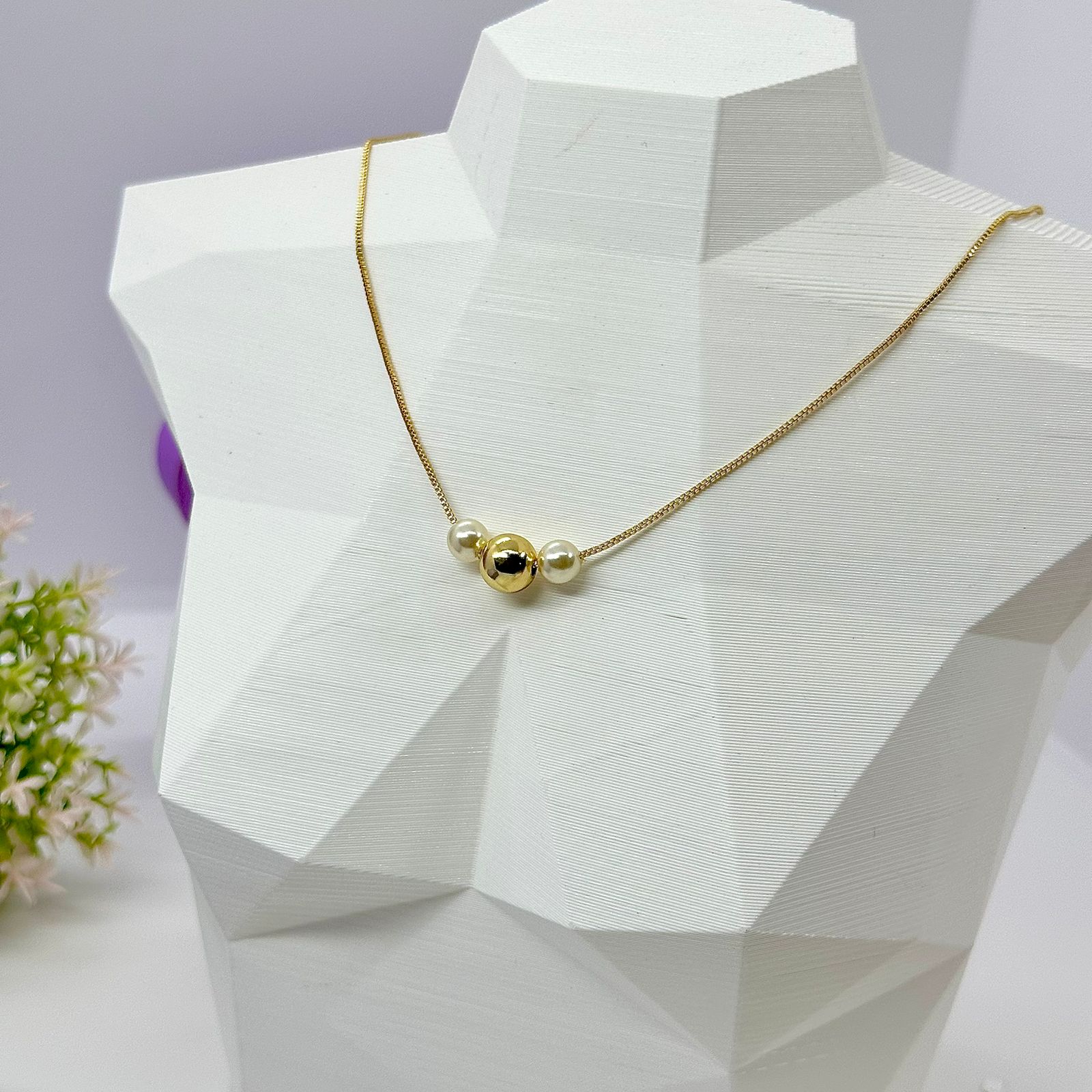 COLAR ESFERAS E PÉROLA CO1779