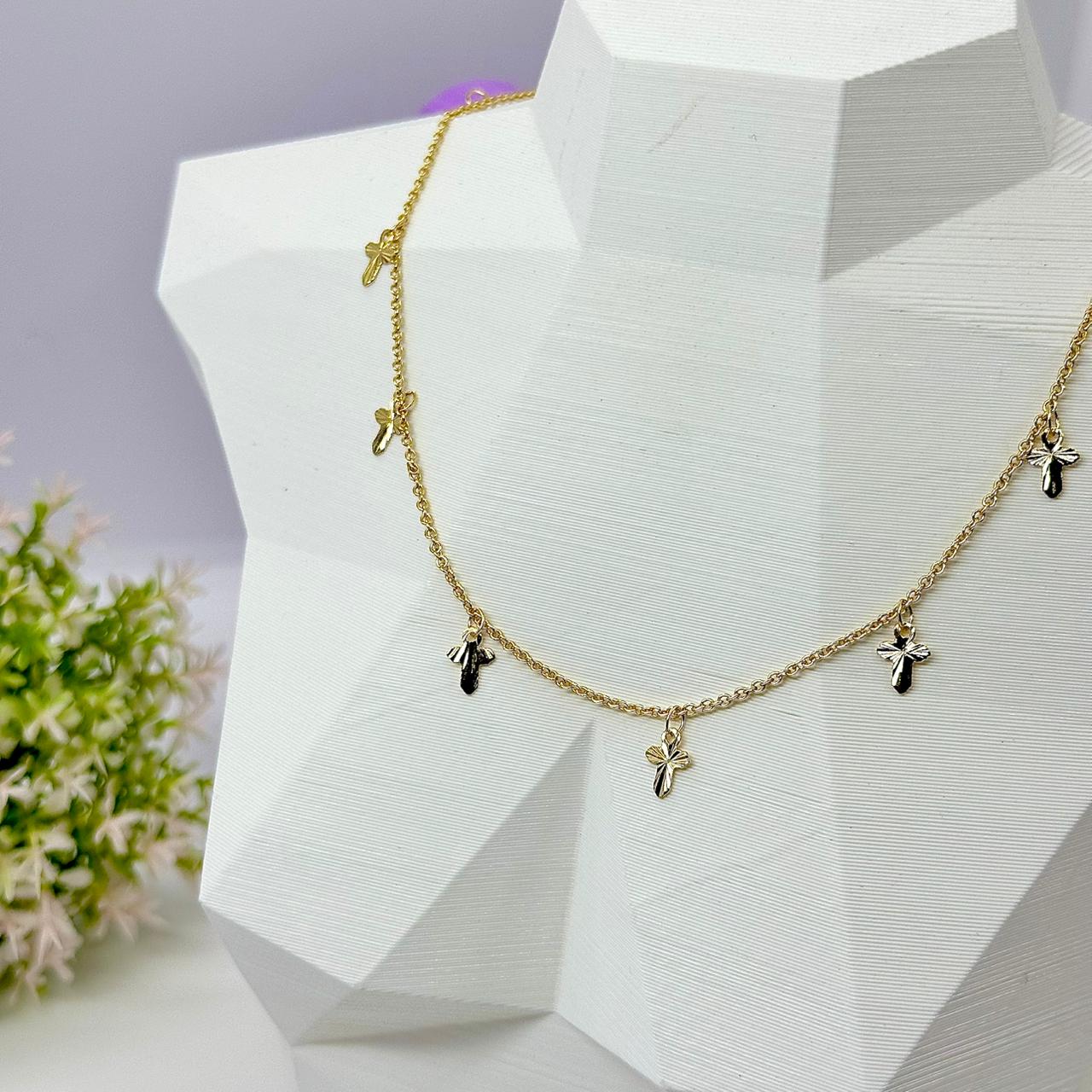 CHOKER CRUCIFIXOS BRILHANTES CO1782