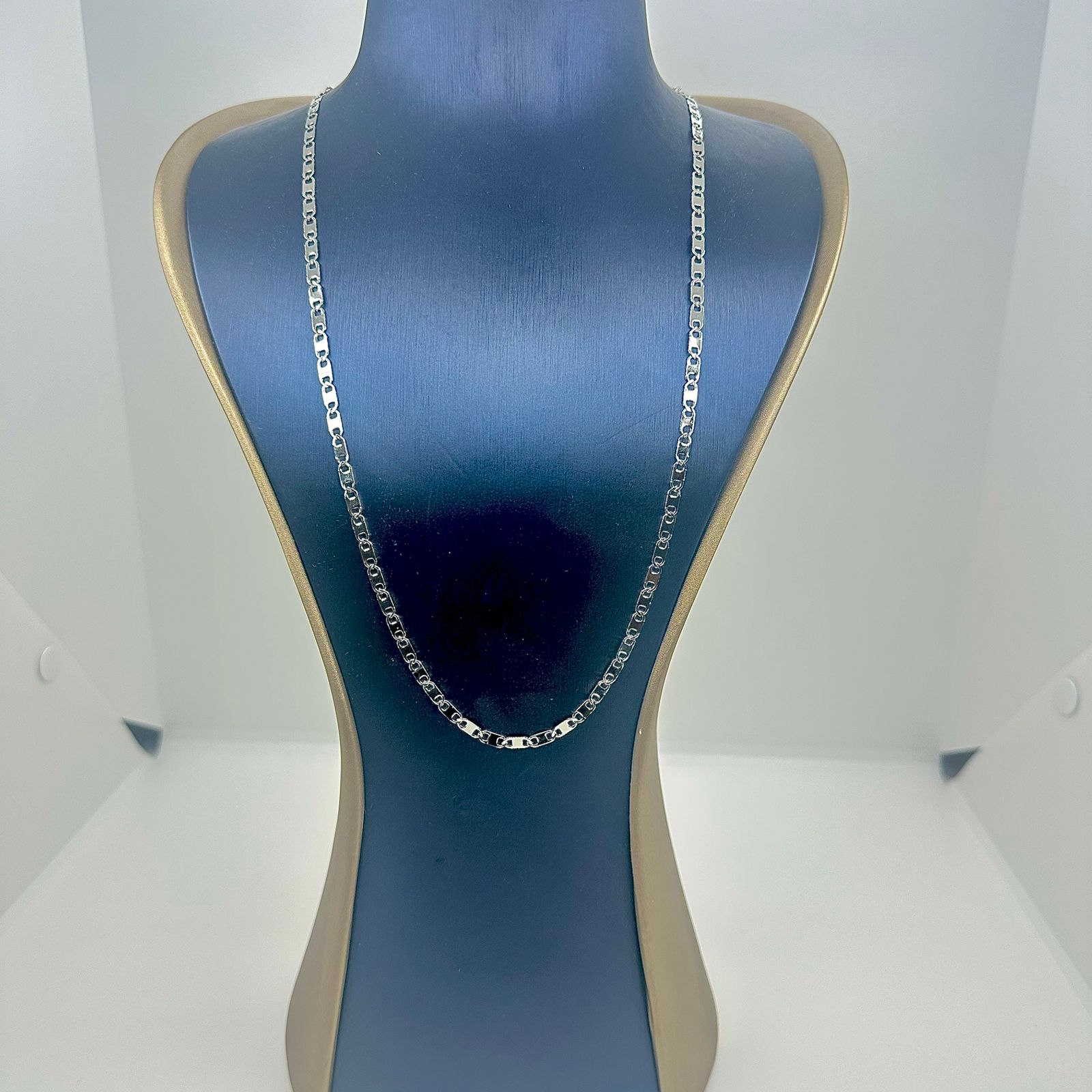 COLAR ELOS CHAPADOS 4MM 70CM AÇO 316L CS1842