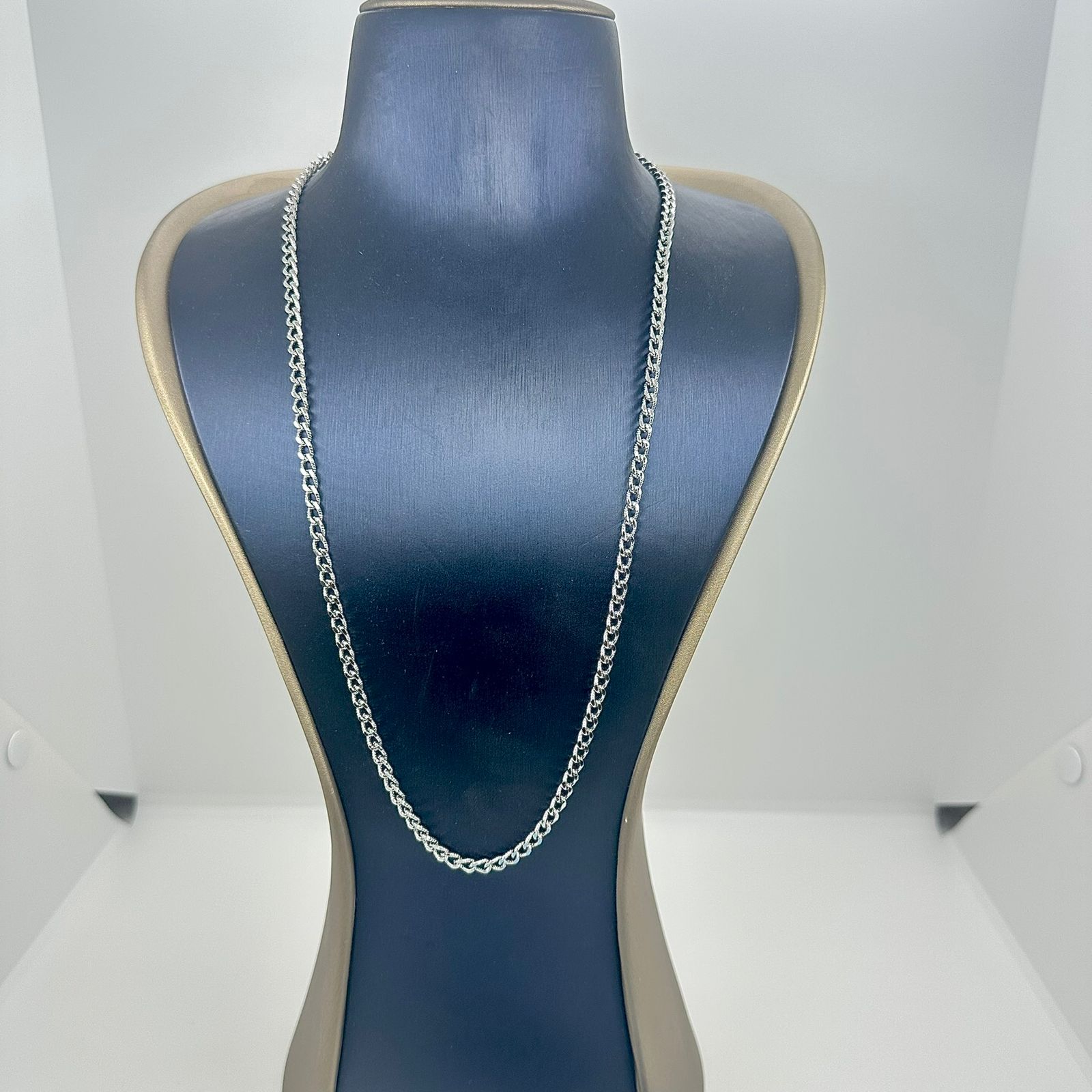 COLAR ELO GRUMET RISCADO (4MM) 60CM AÇO 316L CS1851