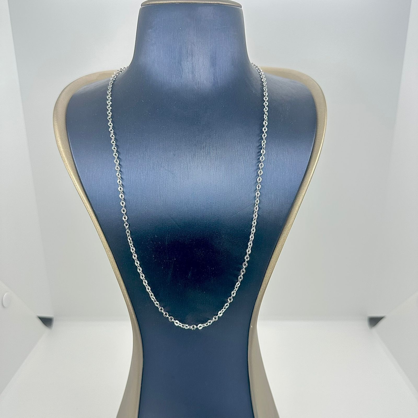 COLAR ELO CADEADO DIAMANTADO 60CM AÇO 316L CS1852