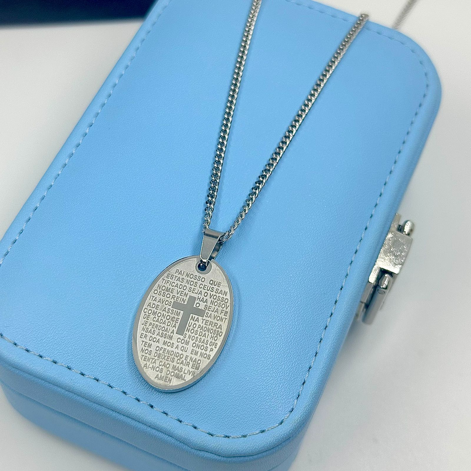 COLAR PING. PAI NOSSO OVAL 60CM AÇO 316L CS1859