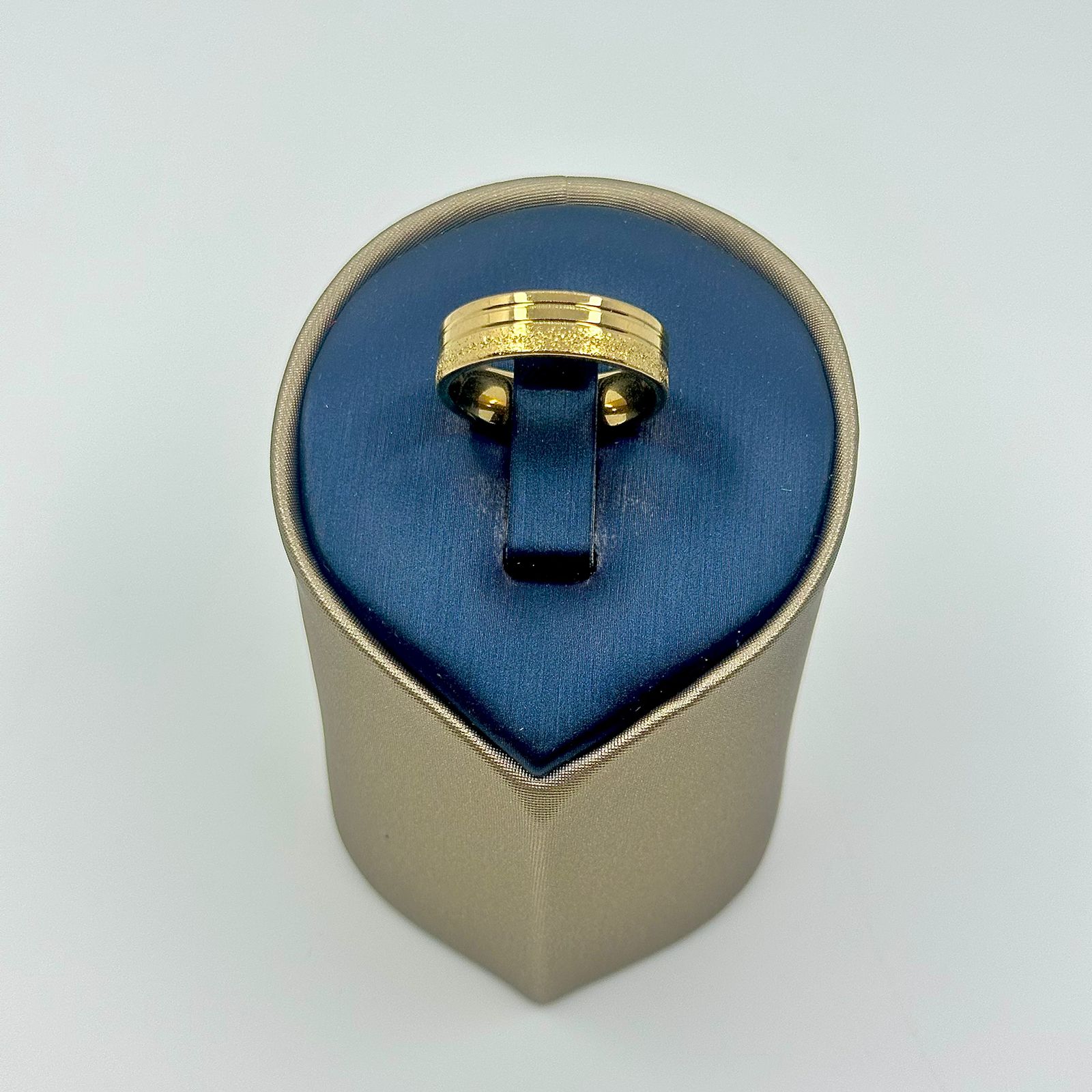 ALIANÇA QUADRADA 2 LINHAS BRILHANTES 6MM AÇO 316L AOS1905