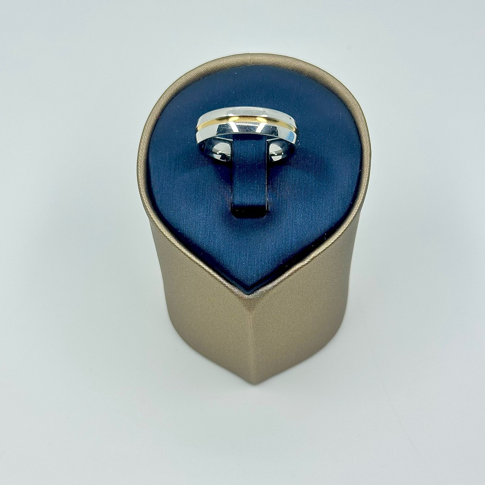 ALIANÇA ABAULADA DOIS BANHOS 9MM AÇO 316L AOS1906