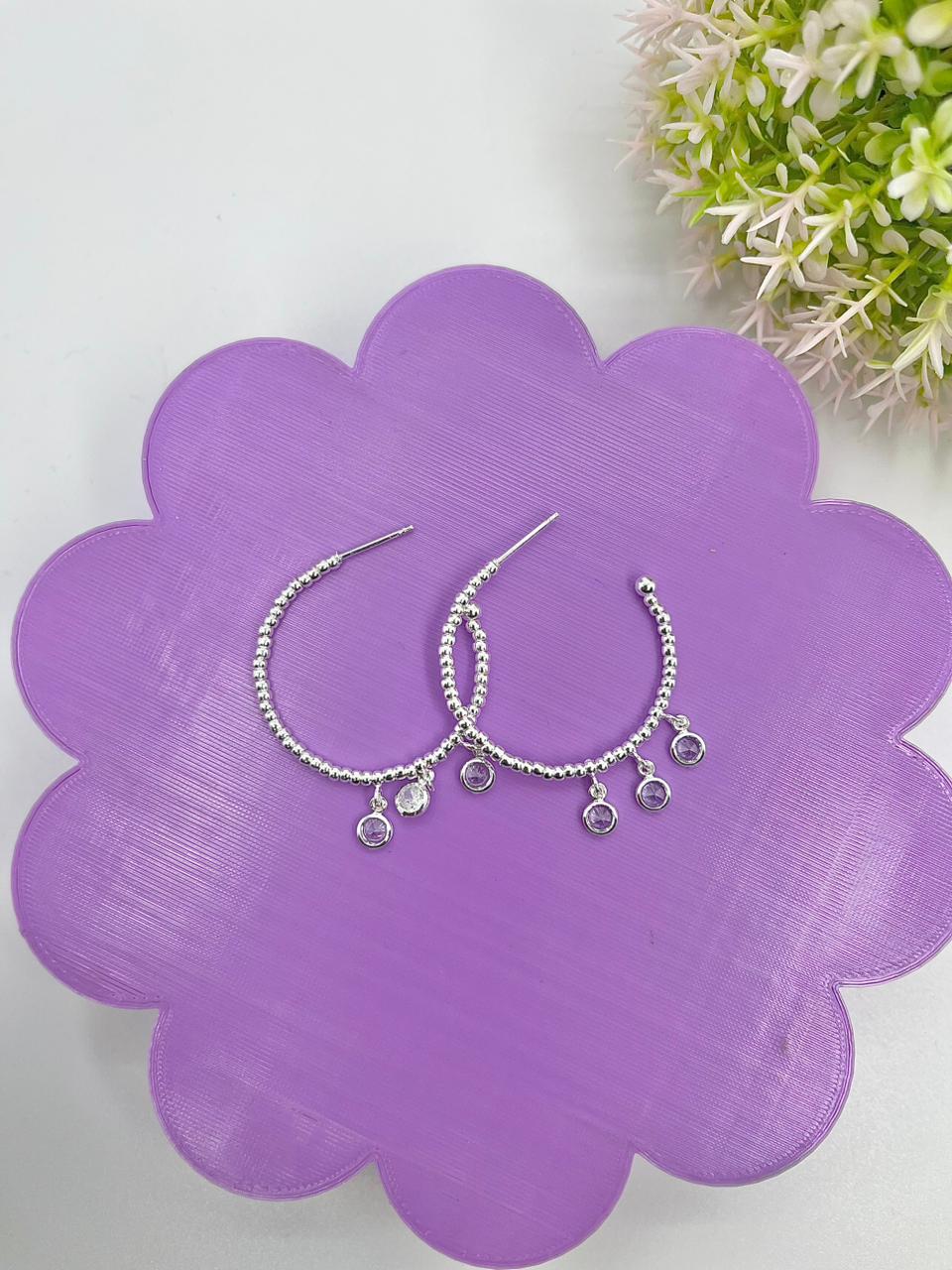 ARGOLA ABERTA BOLINHAS E PINGENTES BP1931