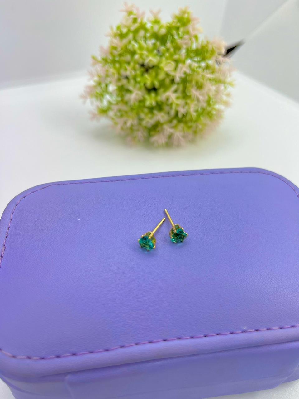 BRINCO PEDRA CORAÇÃO AQUA BO1947