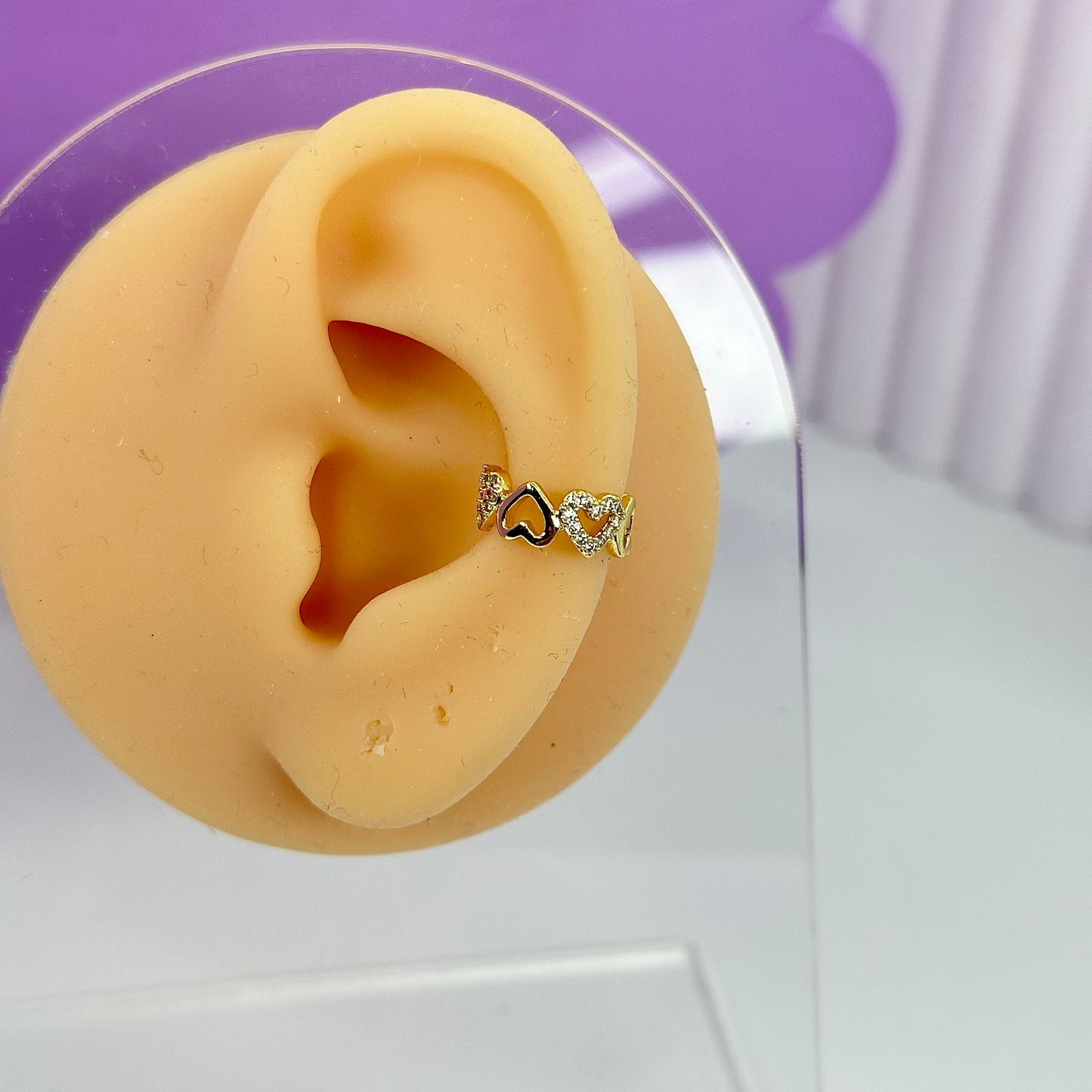 PIERCING FAKE CORAÇÕES 2 GRAVEJADOS PFO1955