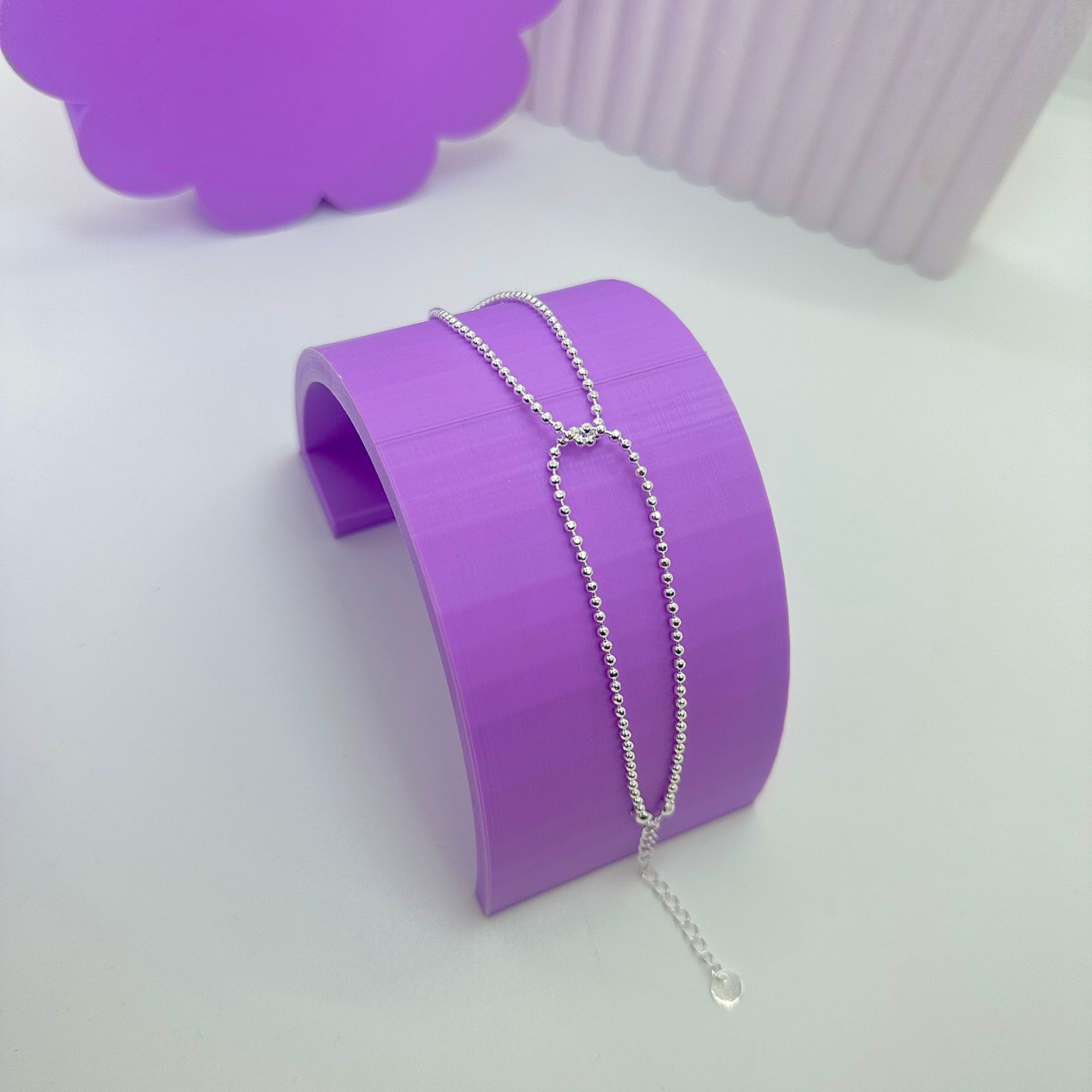 PULSEIRA CORRENTE BOLINHAS 3MM ENTRELAÇADAS PP1964