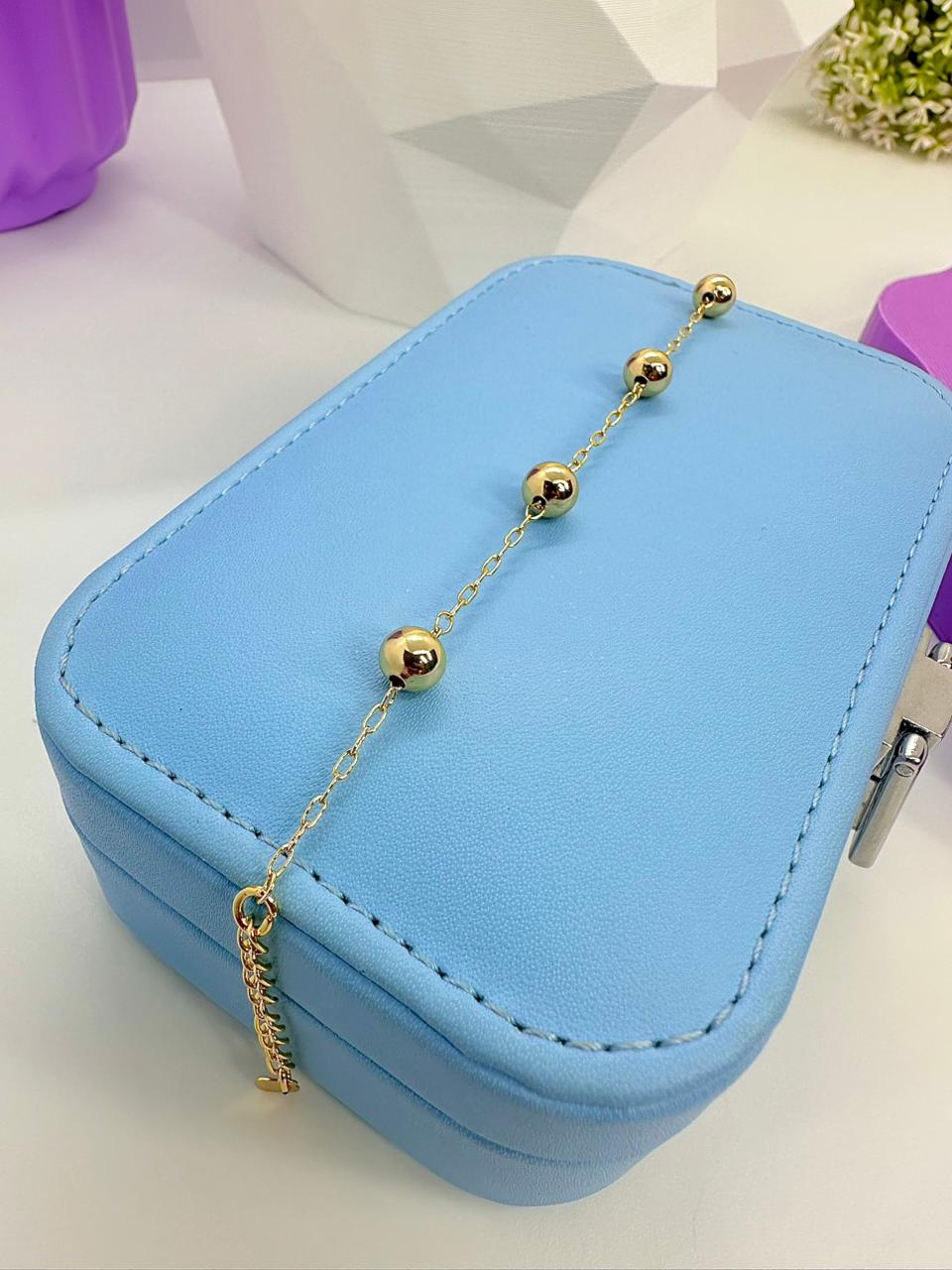 PULSEIRA ELOS E ESFERAS MACIÇAS 2MM PO1987