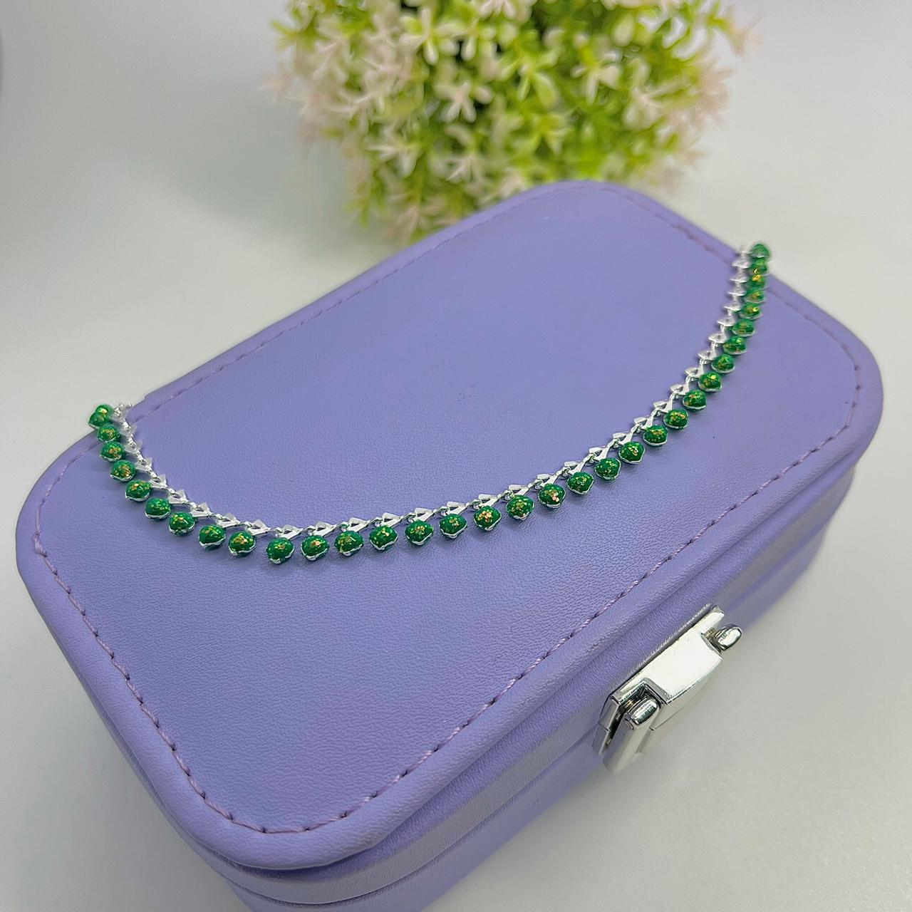 CHOKER BOLINHAS RESINA VERDE BRILHOS CP2009