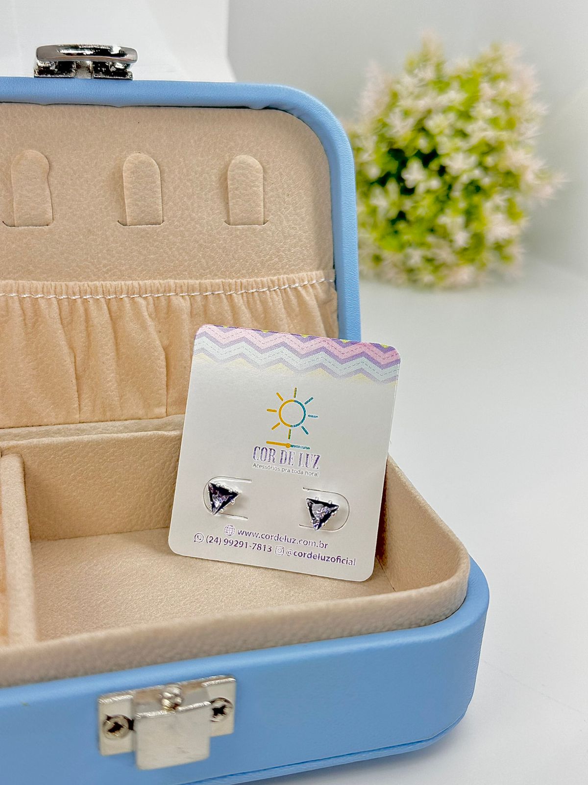 BRINCO PEDRA TRIÂNGULAR LILÁS BP2024