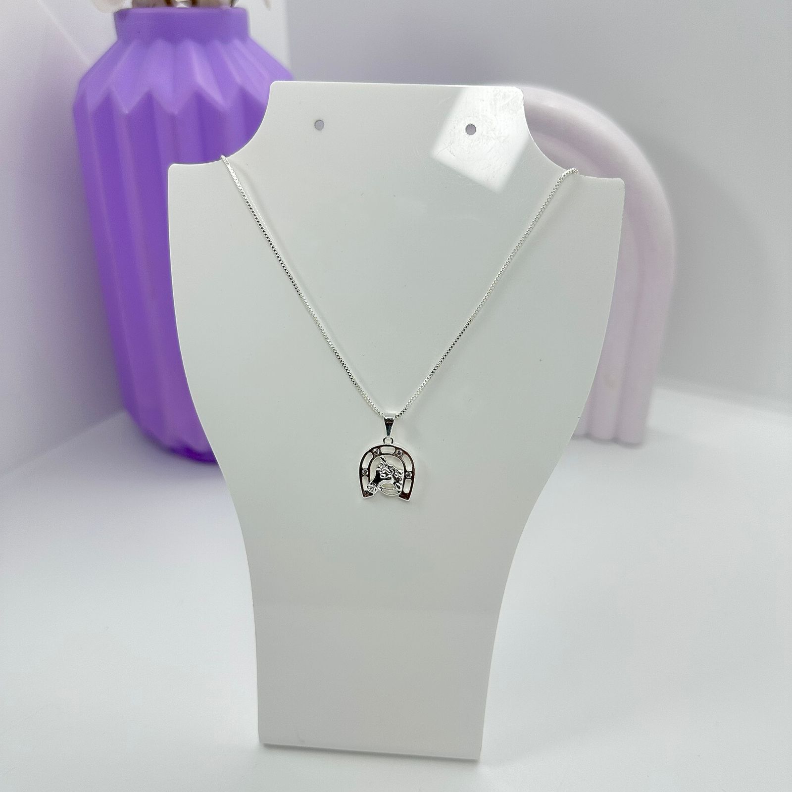 COLAR PING. CAVALO E FERRADURA CRAVEJADA CP2036