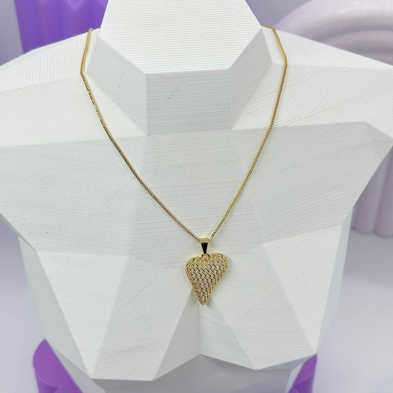 COLAR PING. CORAÇÃO GRADE CO2054