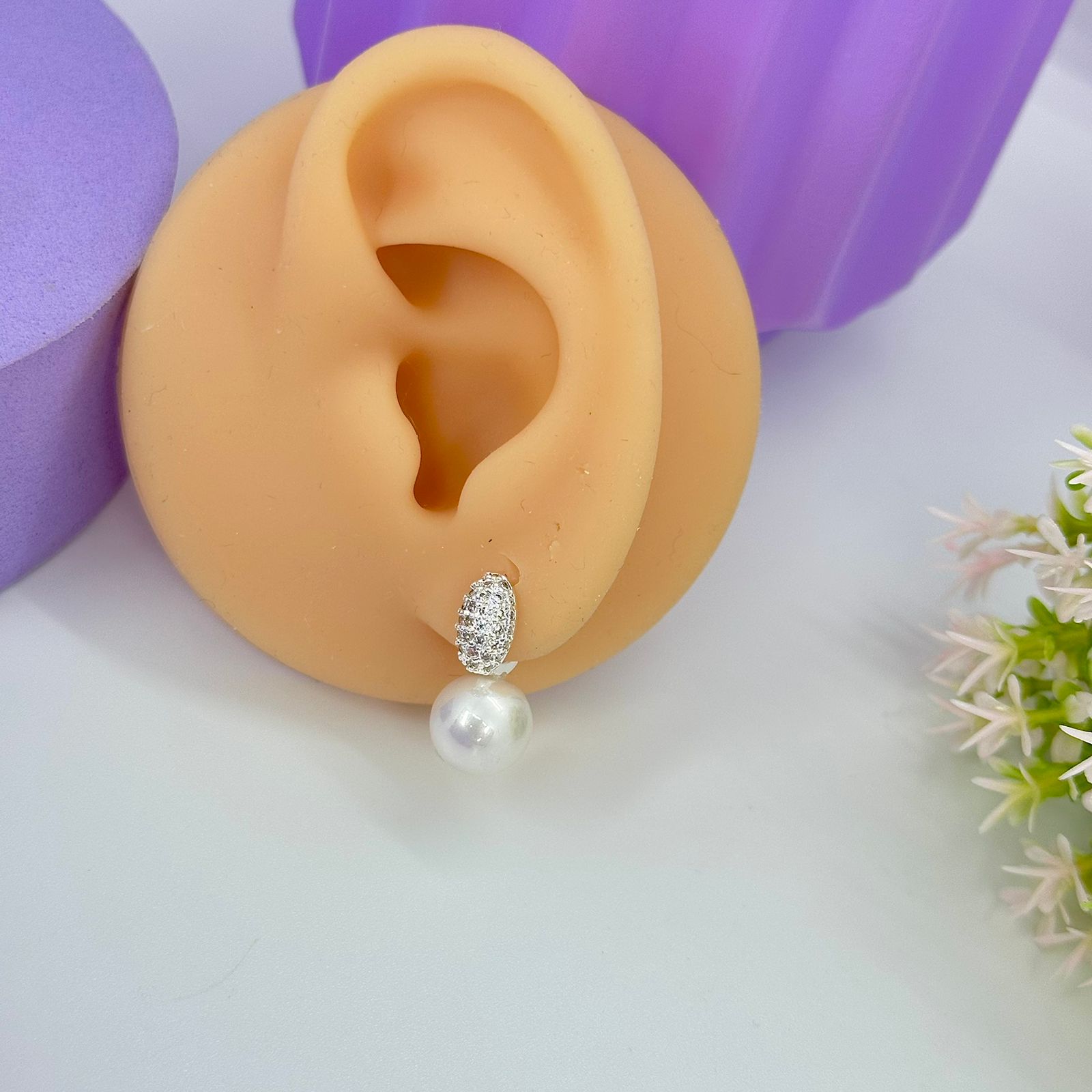 ARGOLA CLICK CRAVEJADA COM PÉROLA BP2145