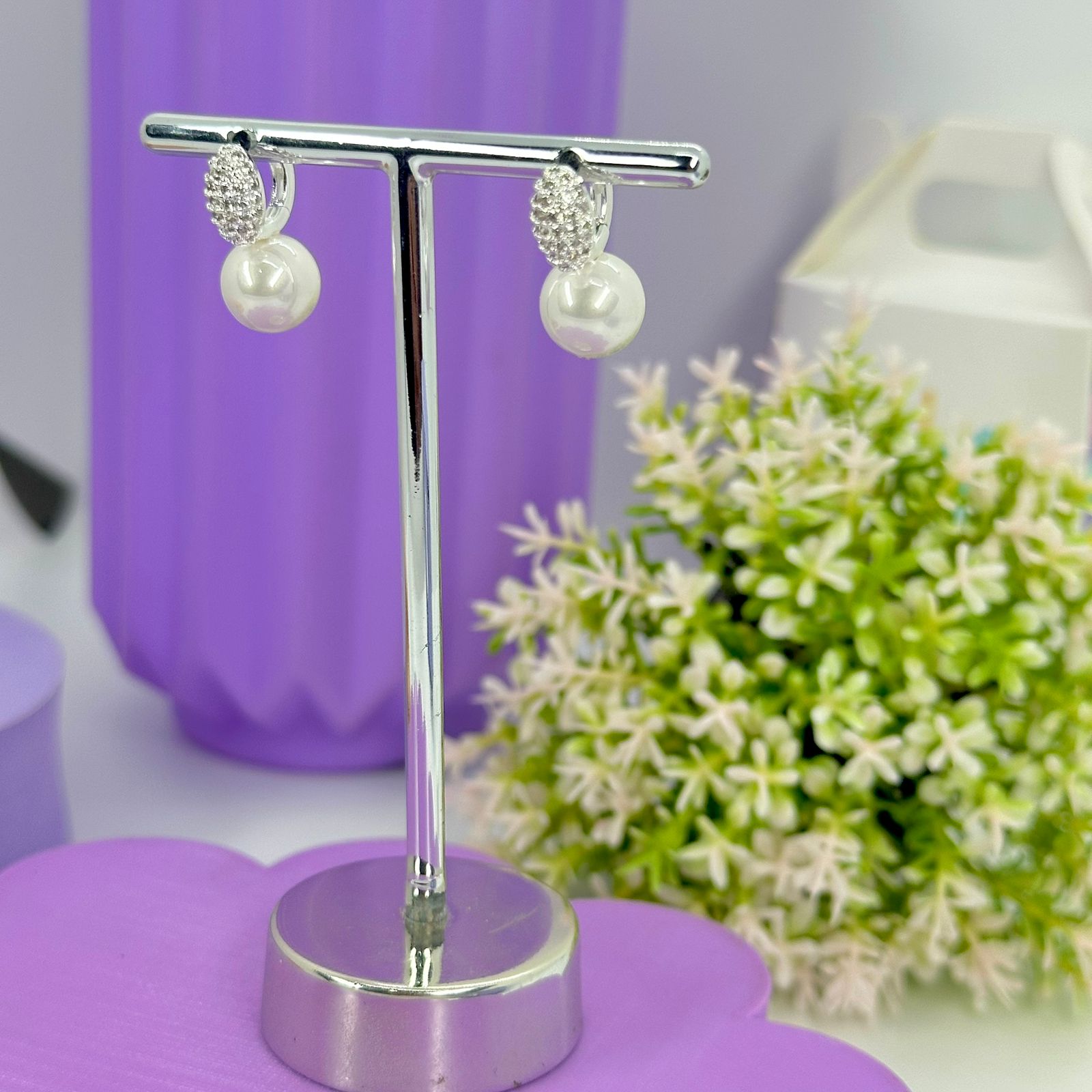 ARGOLA CLICK CRAVEJADA COM PÉROLA BP2145