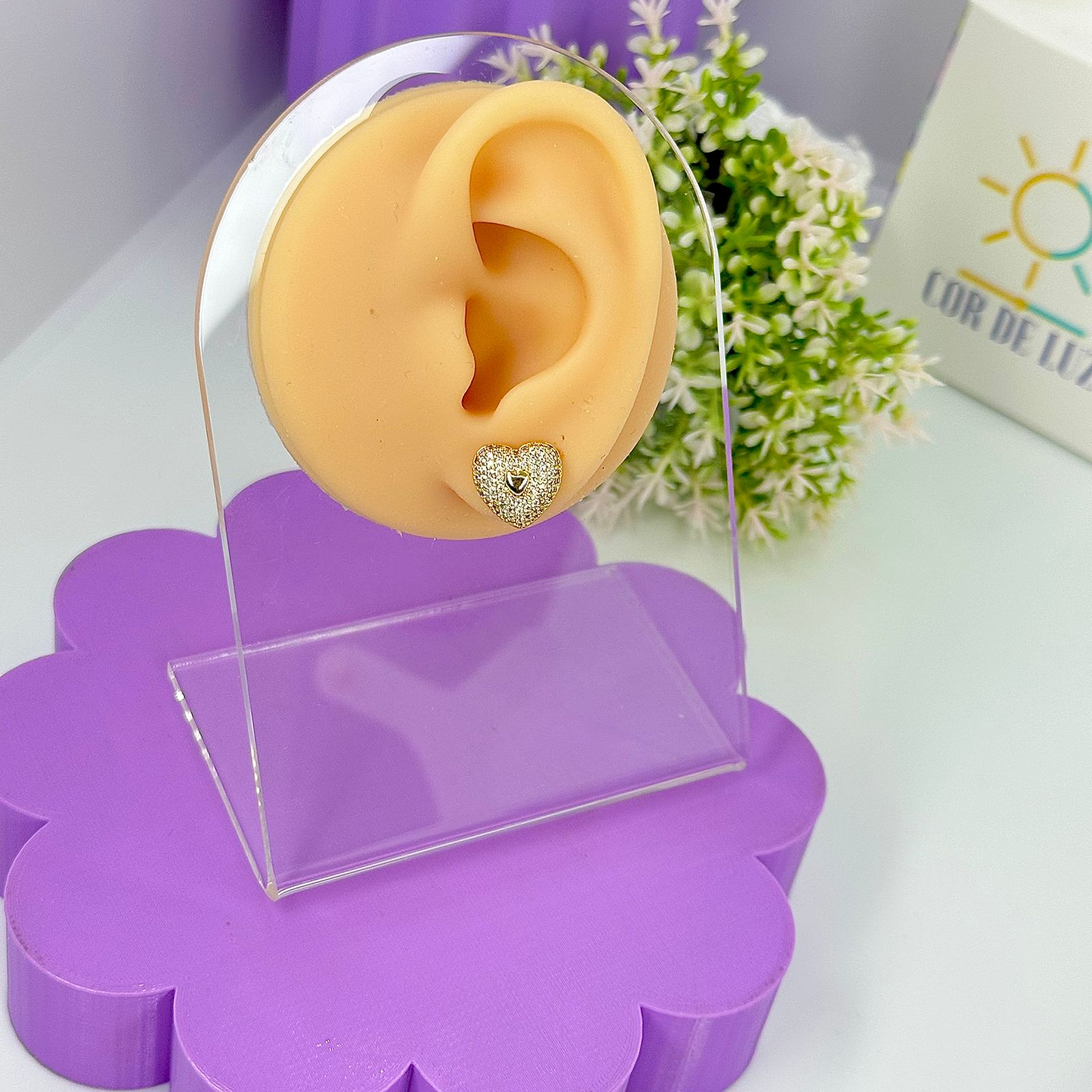 BRINCO GLAMOUR CORAÇÃO CRAVEJADO BO2169