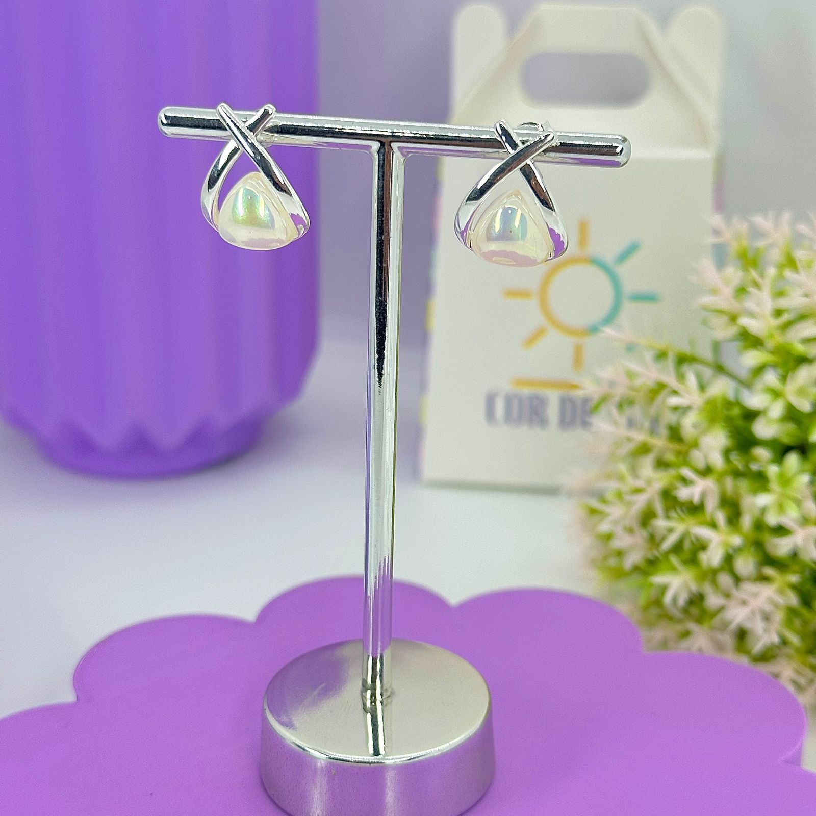 BRINCO X COM PEDRA PEROLADA BP2174