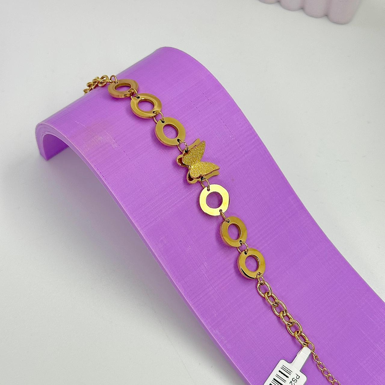 PULSEIRA CIRCULOS E BORBOLETA BRILHANTE PS2193