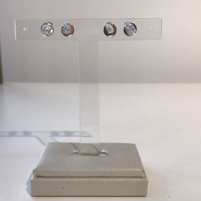 DUPLA GOTA ZIRCÔNIA BANHADO A PRATA