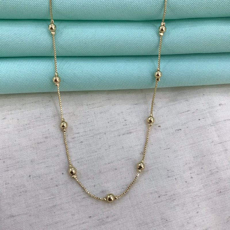 CHOKER MINI ESFERAS BANHADO A OURO