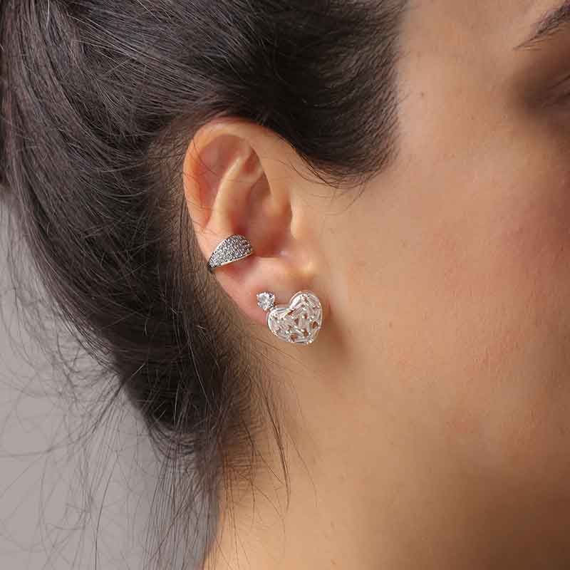 FAKE PIERCING ELEGANCE ZIRCÔNIA BANHADO A PRATA