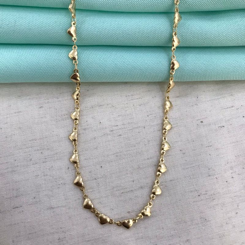 CHOKER CORAÇÕES ESTILOS BANHADO A OURO