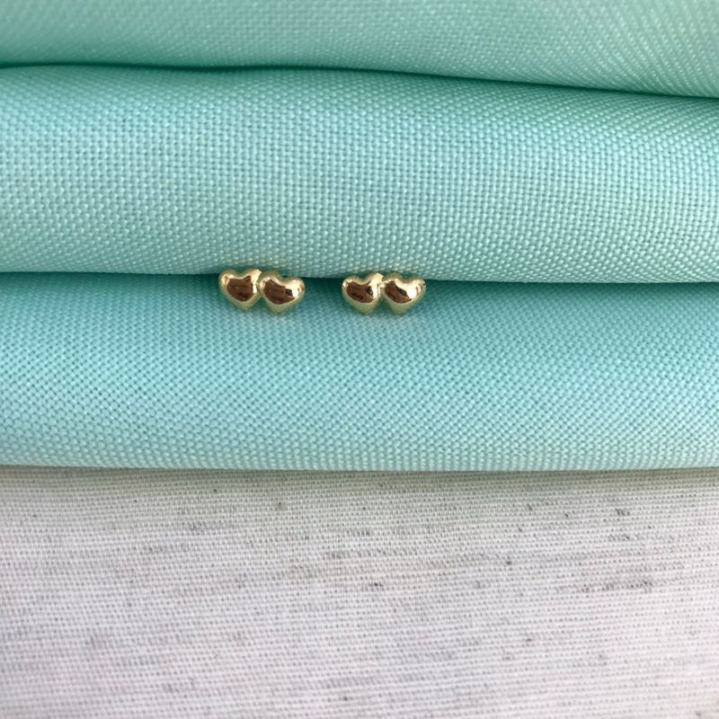 BRINCO CORAÇÕES INFANTIL BANHADO A OURO