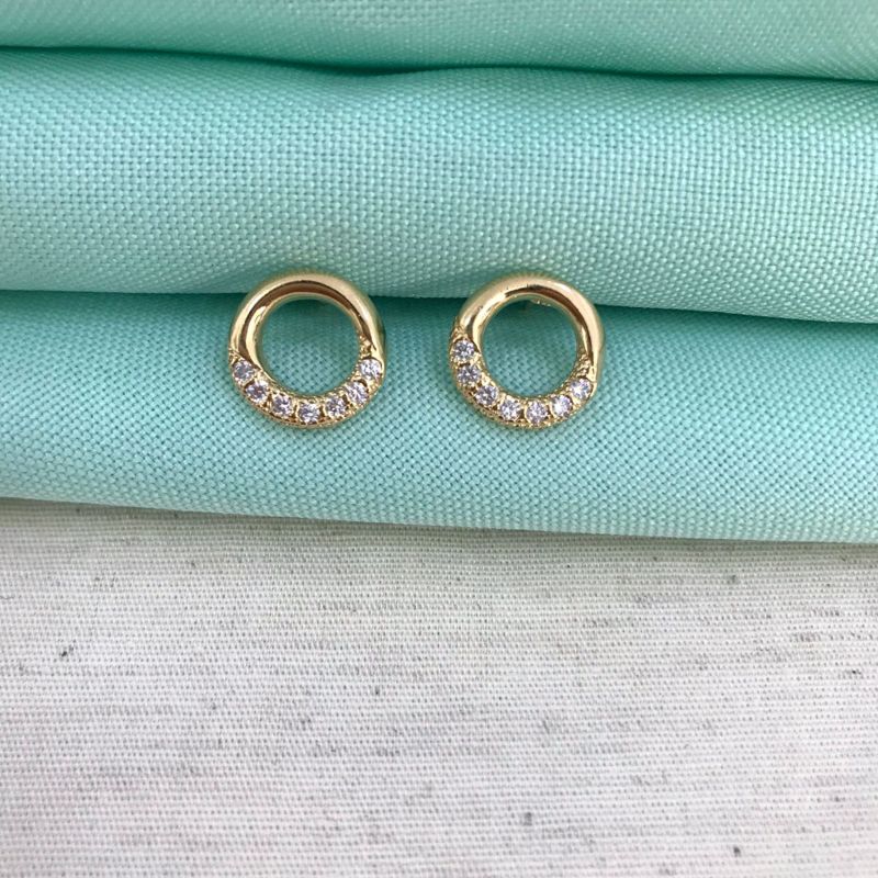 MEIA ESFERA EM ZIRCÔNIA BANHADO A OURO