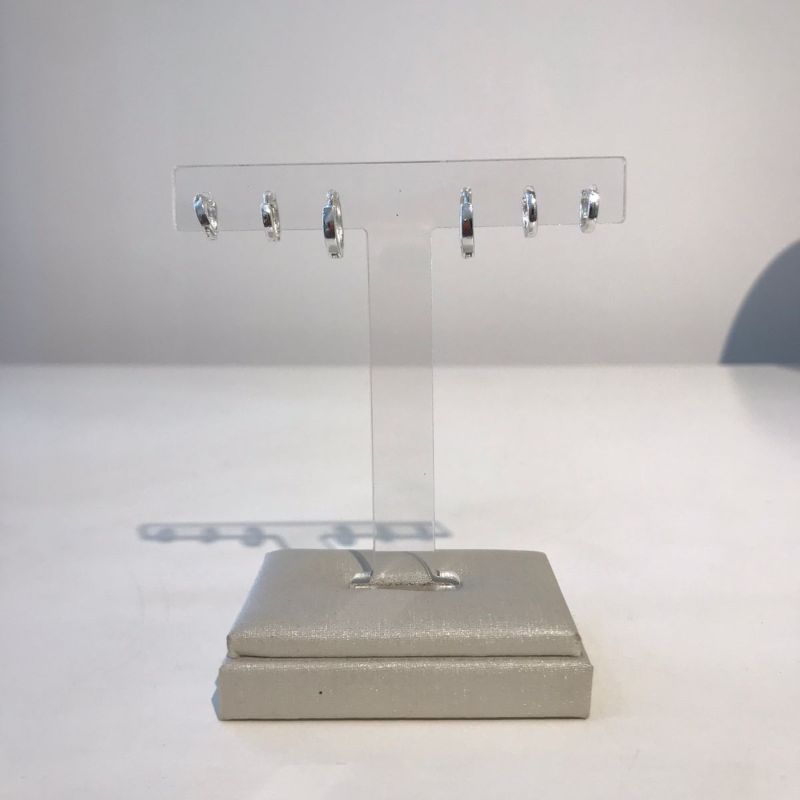 TRIO DE ARGOLA LISO BANHADO A PRATA