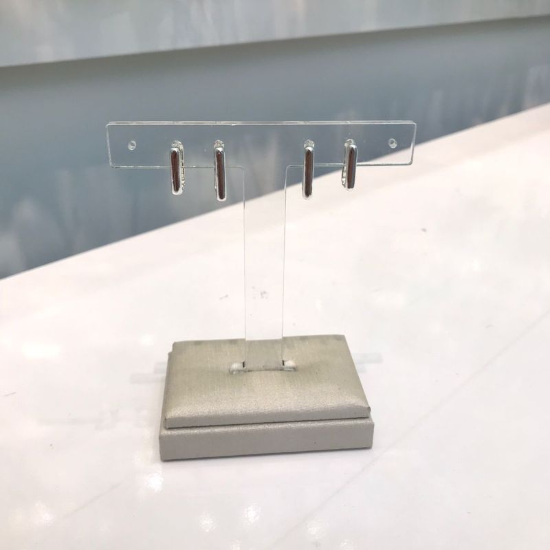 DUPLA DE ARGOLA RETANGULAR BANHADO A PRATA