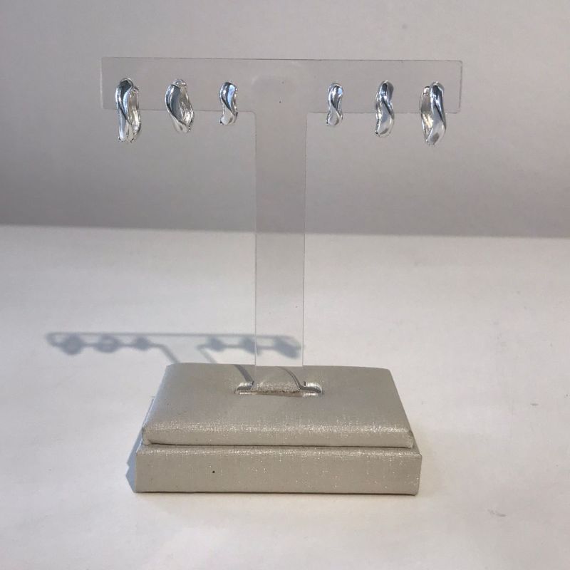 TRIO DE ARGOLA TORCIDO BANHADO A PRATA