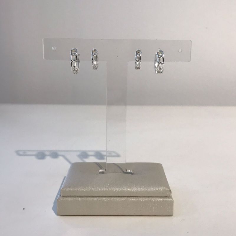 DUPLA DE ARGOLA CORRENTES BANHADO A PRATA