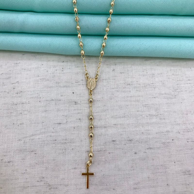 COLAR TERÇO BANHADO A OURO