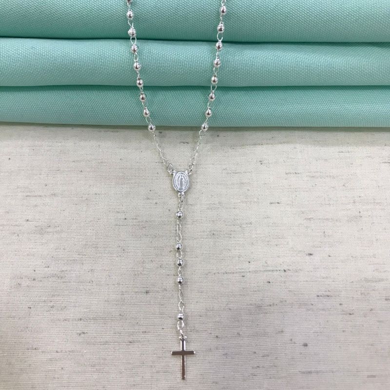 COLAR TERÇO BANHADO A PRATA