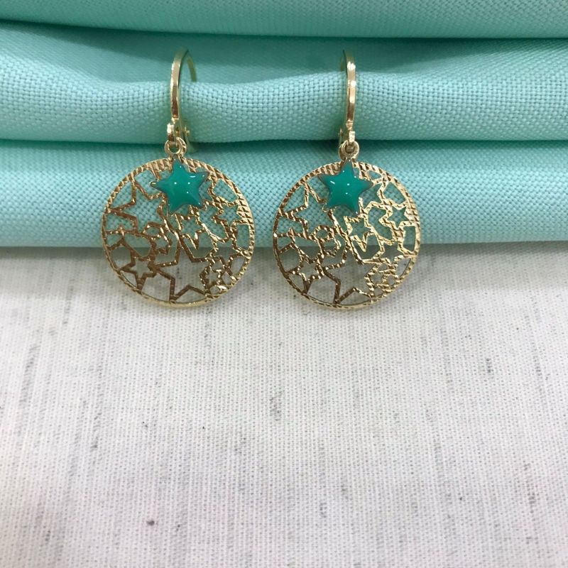 ARGOLINHA ESTRELAS BANHADO A OURO